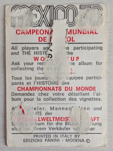 Figurina Sticker Team ENGLAND 1966 PANINI WC MEXICO 70 1970 ORIGINAL - Foto 2 di 2