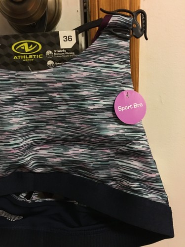 NWT GIRL'S SIZE XL ATHLETIC WORKS 2 PACK RACERBACK SPORT BRAS BAND SIZE 36 - Picture 3 of 10