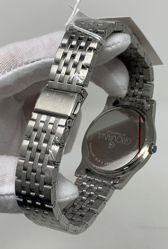 Reloj para hombre Grovana hecho en Suiza esfera negra tono plateado acero inoxidable 1561.1134 - Imagen 3 de 5