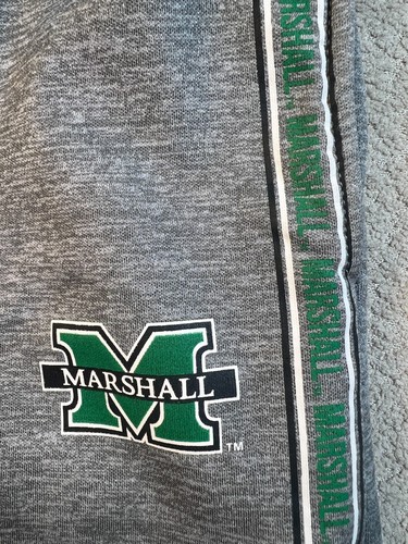 Pantalones Cortos Marshall Thundering Herd Premium Hombres Pequeños Gris Polar Cordón Pull On - Imagen 3 de 9