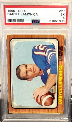 1966 Topps #27 Daryle Lamonica Buffalo Bills PSA 5 - EX - Foto 1 di 2