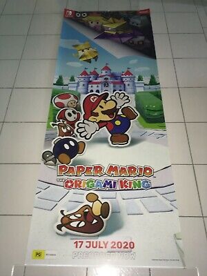 PAPER MARIO THE ORIGAMI KING  2020 MINT ORIG AUST DS 6 FEET 10 3/4'' GAMES BANNER
