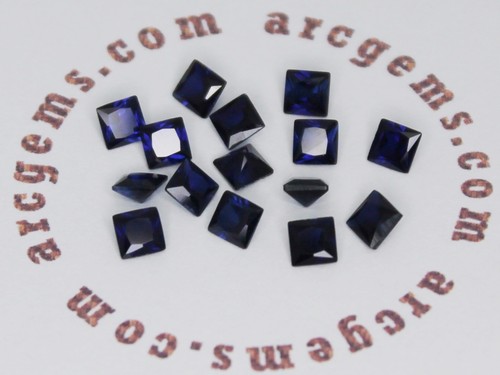 Lab Created Blue Sapphire AAA 2mm to 8mm Round Square Loose Synthetic Gemstone - Foto 5 di 12