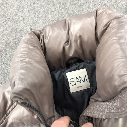 Sam New York Jacke Damen groß grau Daunen durchgehender Reißverschluss gefütterte Taschen - Bild 8 von 13