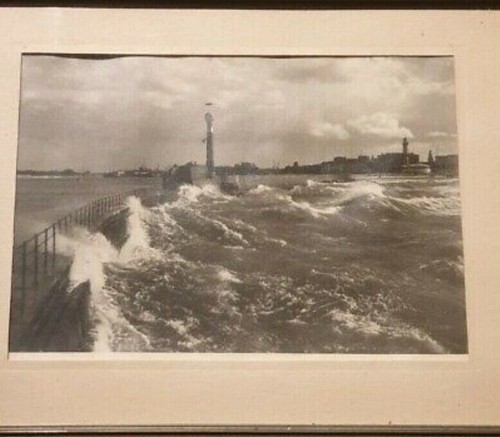 Foto im Rahmen Warnemünde,Leuchtturm, Mole.Rostock.Bild.