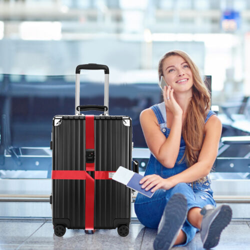 Cross Luggage Strap TSA Customs Lock Luggage Strap Adjustable Length Suitcase - Picture 12 of 18
