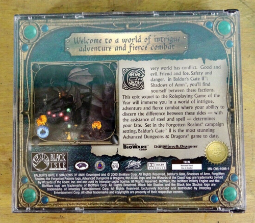 Baldur's Gate 2 Shadow of Amn PC DnD RPG 4CDROM w/ 4 Jewel Case Sleeve 2000 - Bild 5 von 5