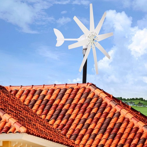 1200W Wind Turbine Generator Kit 8 Blades Windmill 24V Controller Quiet - Picture 2 of 11