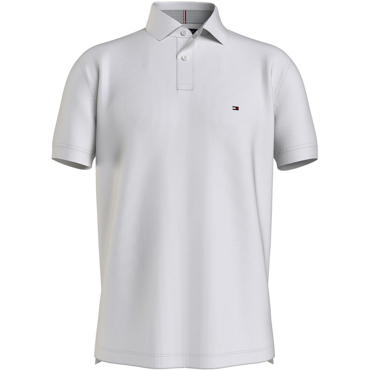 Мужская белая хлопковая футболка Polo с воротником-стойкой Tommy Hilfiger XS BHFO 5202