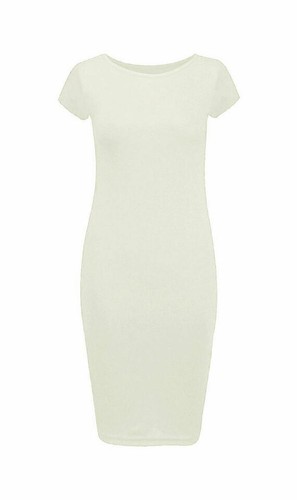 Womens Ladies Short Sleeve Midi Dress Bodycon PLUS SIZE Cap Maxi Midi Dress 8/26 - Picture 8 of 24