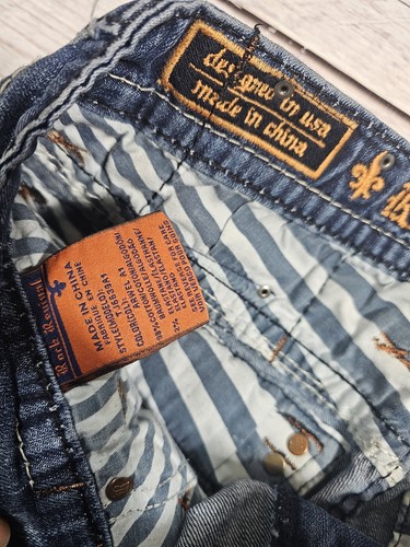 Rock Revival Alwel Alt Straight Distressed Denim Blue Jeans Mens Sz 32 S1 - Picture 6 of 11