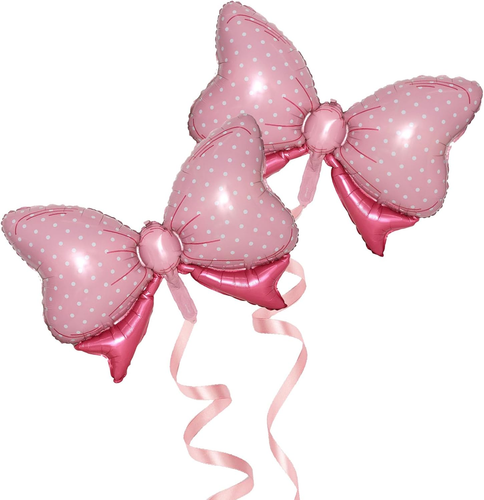 36 Inches Bow Foil Balloon Huge Bowtie Pink Balloon for Baby Shower, Wedding, Ki