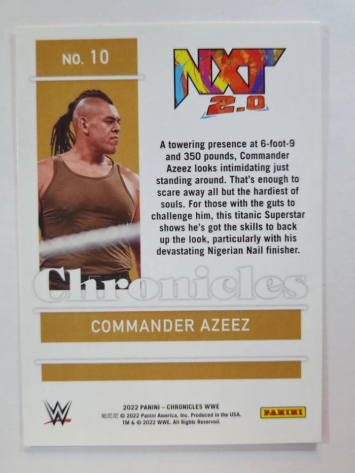2022 Panini Chronicles WWE 〜 #10 COMMANDER AZEEZ RED /199 - Image 2 of 2