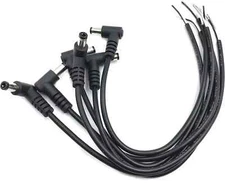 6Pcs 5.5Mm X 2.5Mm 90 Degree Right Angle DC Power Male Plug Jack to Bare Wire Op