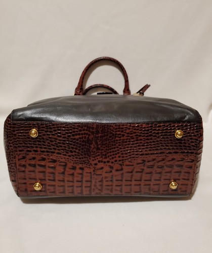 Brahmin Adele Black Tuscan Leather Embossed Croc Large Shoulder Bag Purse NWT - Picture 8 of 10