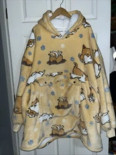 KFUBUO Wearable Blanket Hoodie for Adults Sherpa  Oversized Dog Warm Pockets