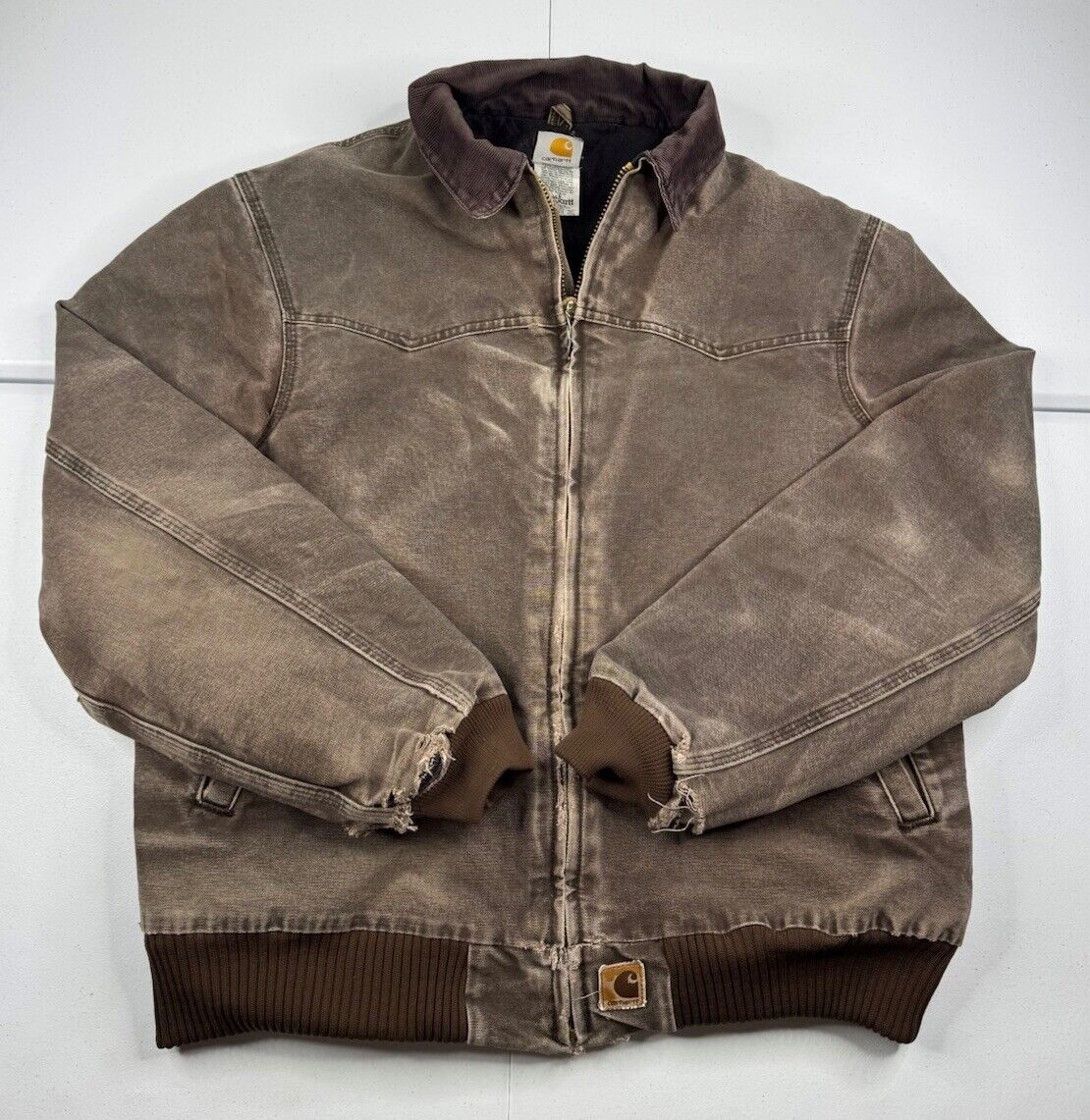 Vtg Carhartt J14 CHT Santa Fe Jacket Brown Faded Distressed Vtg Carhartt J14 CHT Santa Fe Jacket Brown Faded Distressed