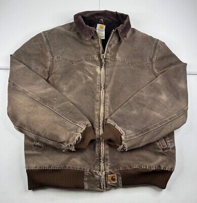 Vtg Carhartt J14 CHT Santa Fe Jacket Brown Faded Distressed Vtg Carhartt J14 CHT Santa Fe Jacket Brown Faded Distressed