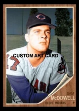 Sam McDowell Cleveland Indians 1962 Custom Made Baseball Art Card