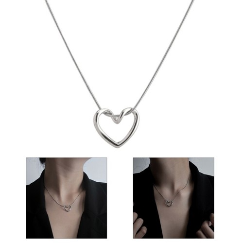Sweet and Cool Turning Love Hollow Necklace Light Luxury Heart Necklace - Picture 2 of 8