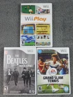 LOT OF 3 Wii Games Play Beatles Rockband Grand Slam Tennis Complete Untested