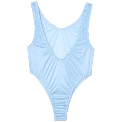 Womens Sexy Bodysuit Sheer Mesh Swimsuit Glossy Tank Top Teddy Nightwear Leotard - Picture 23 of 63