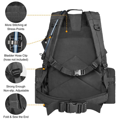 60 L Outdoor Military Molle Tactical Backpack Rucksack Camping Bag Travel Hiking - Picture 4 of 19