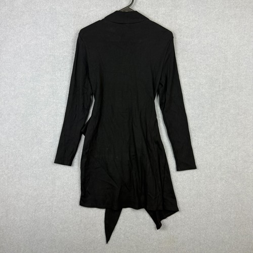 Forever New Dress Womens 12 Black Knitted Ribbed Asymmetric Stretch - Picture 3 of 6