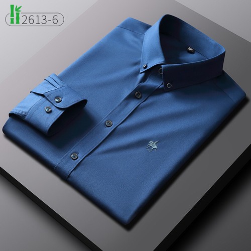Mens Dress Shirts Long Sleeves Slim Fit Camisas Formal Cotton Casual Shirts Tops - Picture 14 of 15