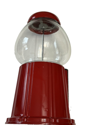 Gum Ball Machine funziona base metallo rosso globo vetro leggero base mancante spina - Foto 6 di 11
