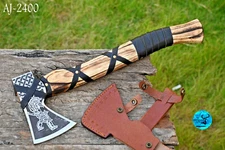 CUSTOM HANDMADE CARBON STEEL AXE HATCHET INTEGRAL VIKING THROWING TOMAHAWK 2400