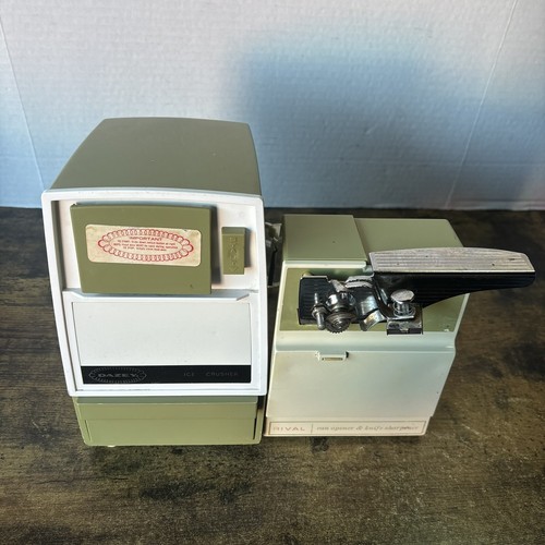 Olive Green Kitchen Combo - Dazey Ice Crusher + Rival Can Opener Knife Sharpener - Picture 7 of 16
