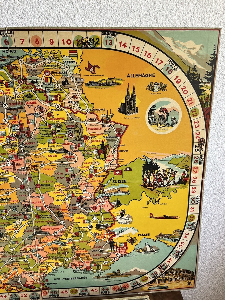 Jeu De Société Ancien Tour De France – Saussine Wery – Complet – Bon état