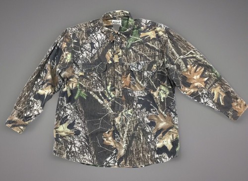 Fieldstaff Mossy Oak Camo Long Sleeve Shirt Mens XL Hunting Outdoors - Picture 2 of 15