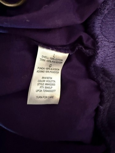 Miley Cyrus MAXazria Girl Jacket Purple Snap Front Pockets Band Sleeves Large - Picture 8 of 10