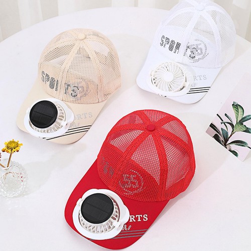 Solar Fan Hat 2024 Sun Visors Hat Summer Breathable Mesh Cap Solar USB Charging