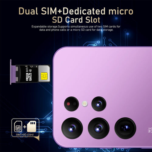 Smartphone 6,8 pollici sbloccato S24 Ultra Android 8,1 3G 4G telefono cellulare doppia SIM - Foto 6 di 12