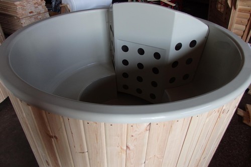 Whirlpool Badefass Externer Bad Thermoholz Pool Ofen Holz Garten Fass - Bild 8 von 12
