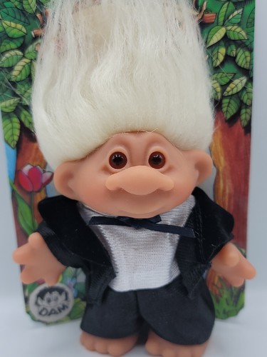 Vintage 1985 DAM kleiner Bräutigam Troll Puppe HOCHZEITSBRÄUTIGAM auf Karte - Bild 5 von 15