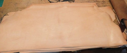 Vegetable Tanned Tooling Leather Double Shoulder Natural Belt Wallet Bag Hide - Foto 2 di 6