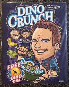Bam Box Exclusive Jurassic Park /"Dino Crunch/" Fan Art Print COA Chris Pratt