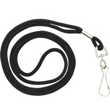 Black Nylon Lanyards 100 Pack Bulk Office ID Card Lanyards with Swivel Hook M...