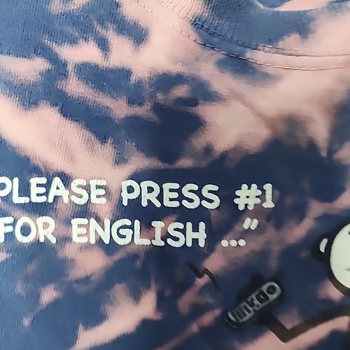 Life Is Crap Mens Shirt XL Acid Wash Please Press #1 For English Random Tee - Picture 6 of 13