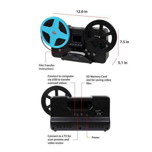 Super 8/8mm Film Scanner, Converts Film into Digital Video, Vibrant 2.3" Scre... - Foto 8 di 9