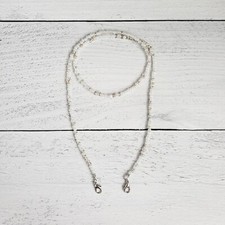 White Beaded Lanyard - mask lanyard - glasses lanyard 