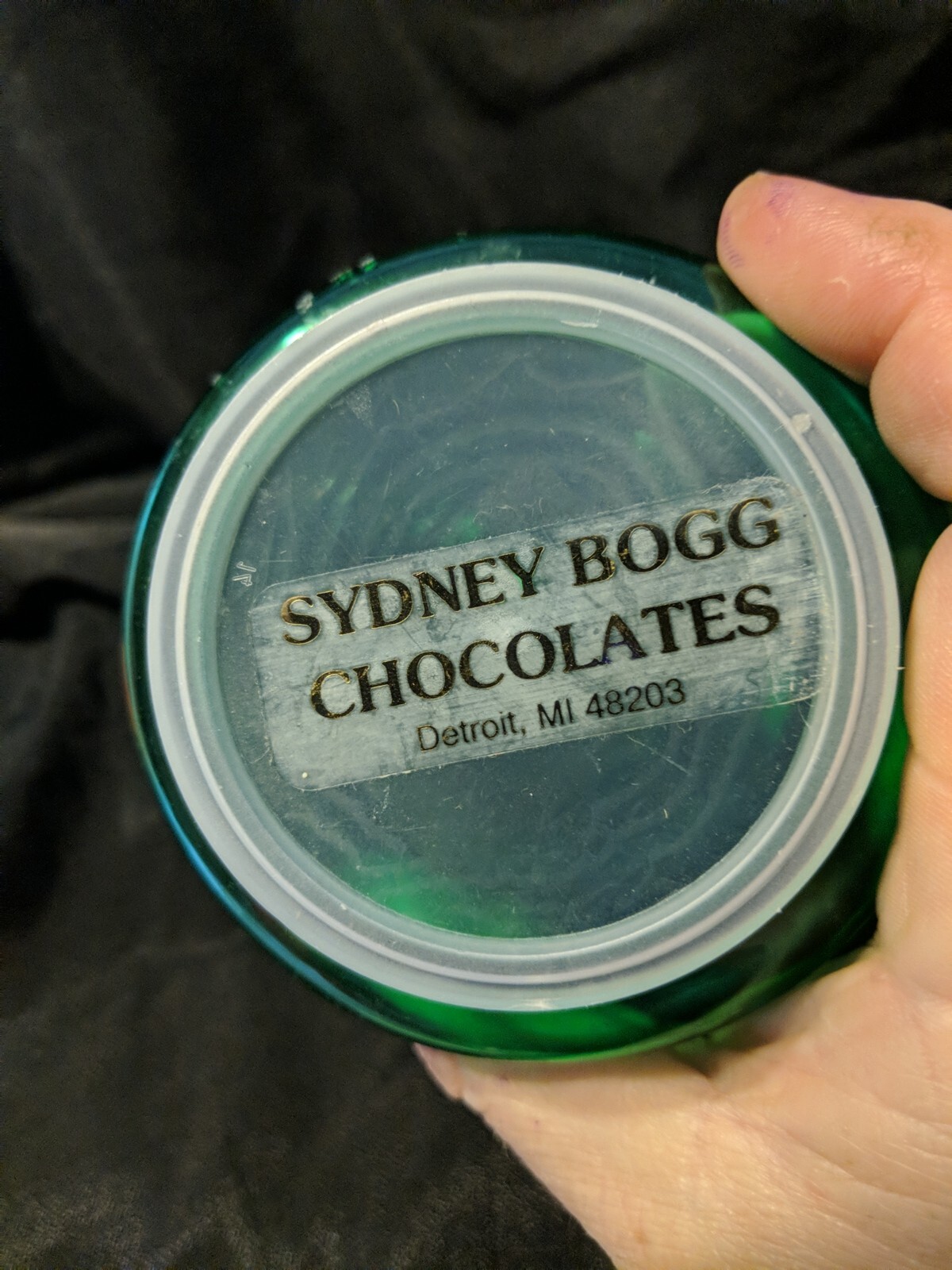 Glass Christmas Tree Shaped Candy Jar Container Green Sydney Bogg