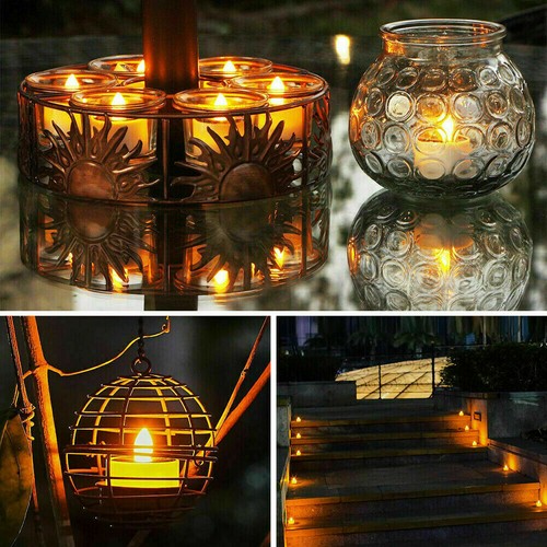 6PCS Solar Powered LED Candle Light Flickering LED Tea Lights Lamp Waterproof - Picture 5 of 11