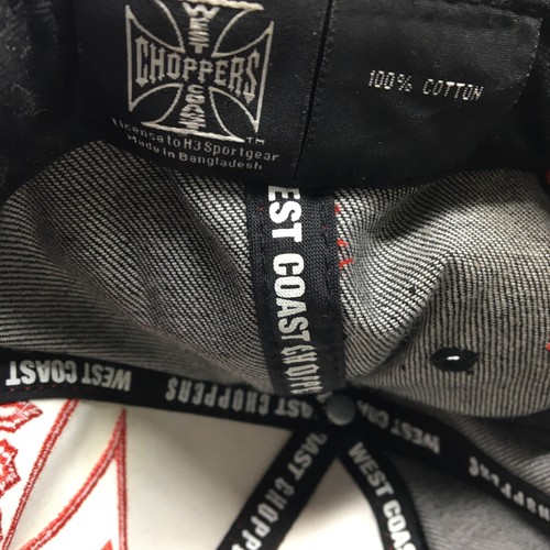 West Coast Choppers Jessie James Denim Trucker Cap Blue Red Snap Back - Picture 4 of 4