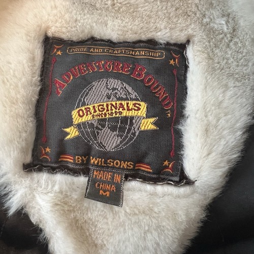 Adventure Bound By Wilsons Brown Genuine Suede Leather Fur Trim Moto Jacket | M - Picture 9 of 10