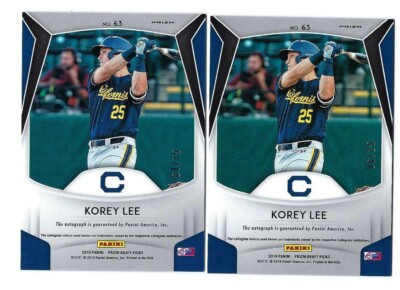 2019 PANINI PRIZM DRAFT RC AUTO #25++ (2 CARDS) - KOREY LEE | eBay